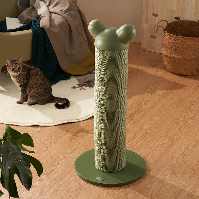 Modern Cylinder Cat Tree with HDPE Paper Rattan and Cold-Rolled Steel Frame – Contemporary Bedroom-Ready Design
