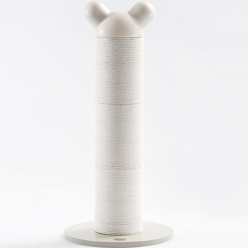 Modern Cylinder Cat Tree with HDPE Paper Rattan and Cold-Rolled Steel Frame – Contemporary Bedroom-Ready Design
