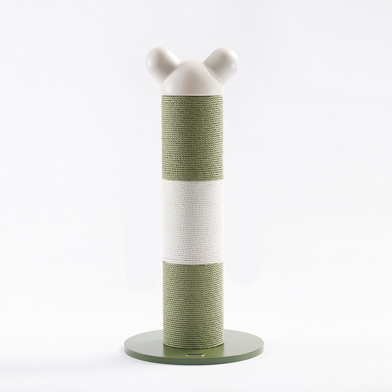 Modern Cylinder Cat Tree with HDPE Paper Rattan and Cold-Rolled Steel Frame – Contemporary Bedroom-Ready Design