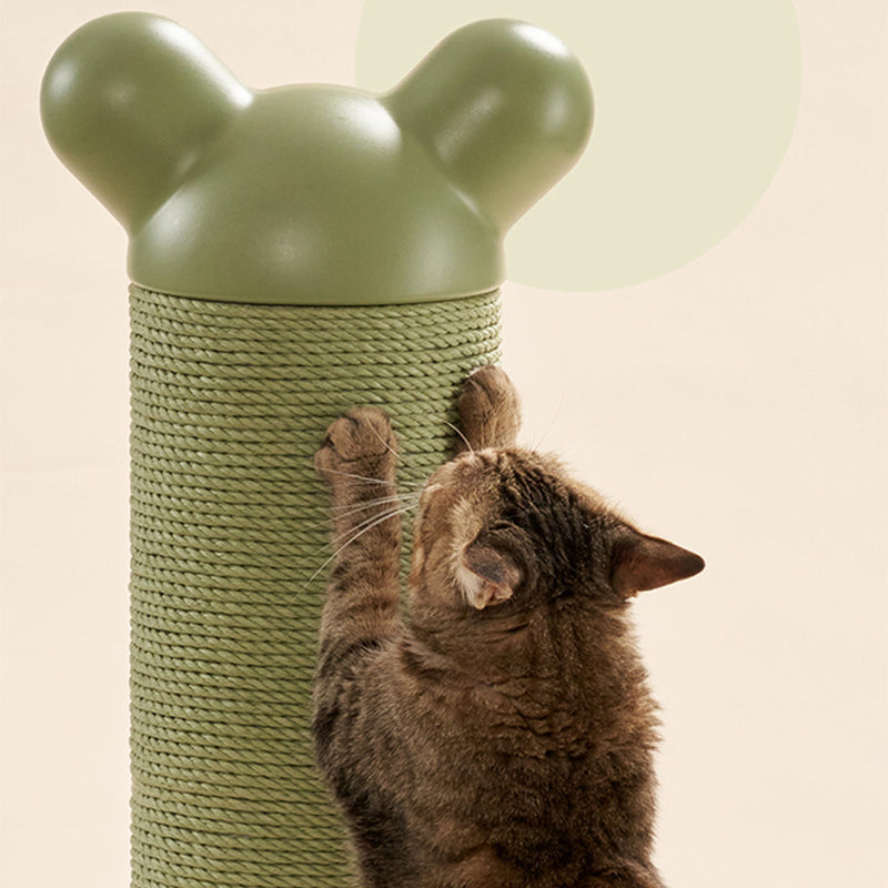 Modern Cylinder Cat Tree with HDPE Paper Rattan and Cold-Rolled Steel Frame – Contemporary Bedroom-Ready Design
