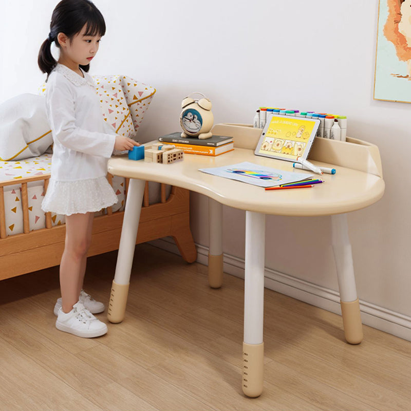 Modern Scandinavian Oval Solid Wood Kids Desk & Chair Set — Eco-Panel, Rubber Injection-Molding, Height-Adjustable for Bedroom