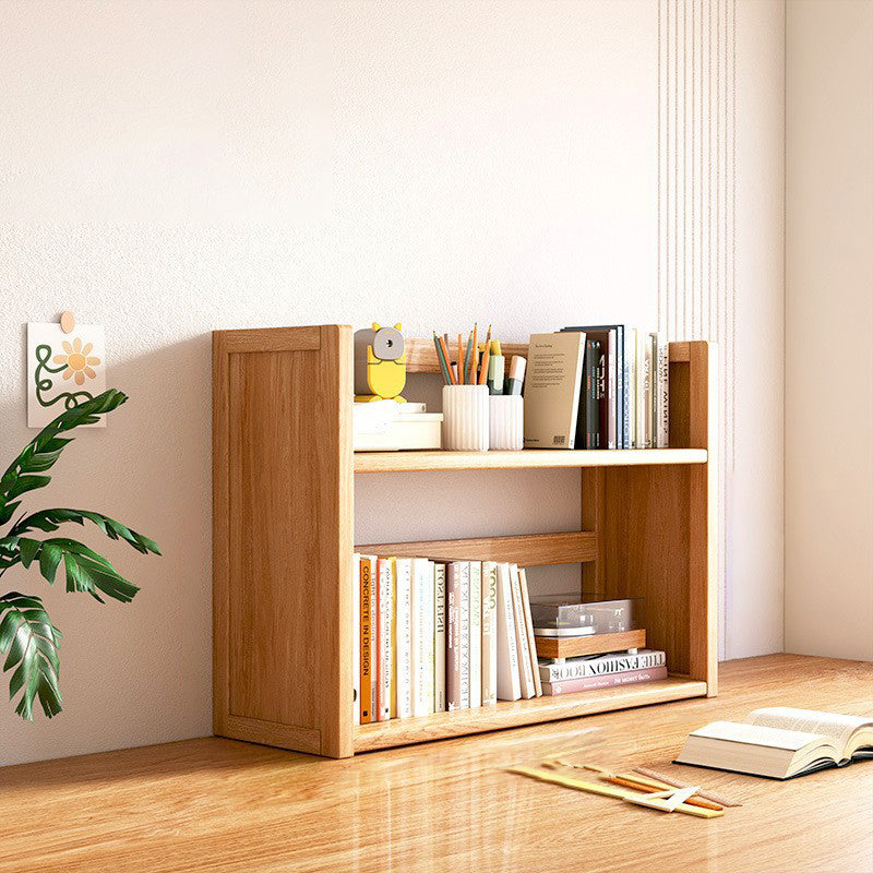 Contemporary Scandinavian Nano Bamboo MDF Storage Bookshelf – Rectangular, 2- or 3-Tier with 1 Drawer for Bedroom & Study
