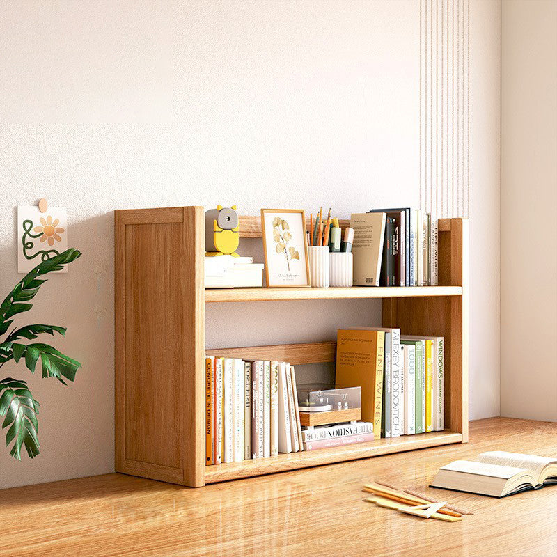 Contemporary Scandinavian Nano Bamboo MDF Storage Bookshelf – Rectangular, 2- or 3-Tier with 1 Drawer for Bedroom & Study