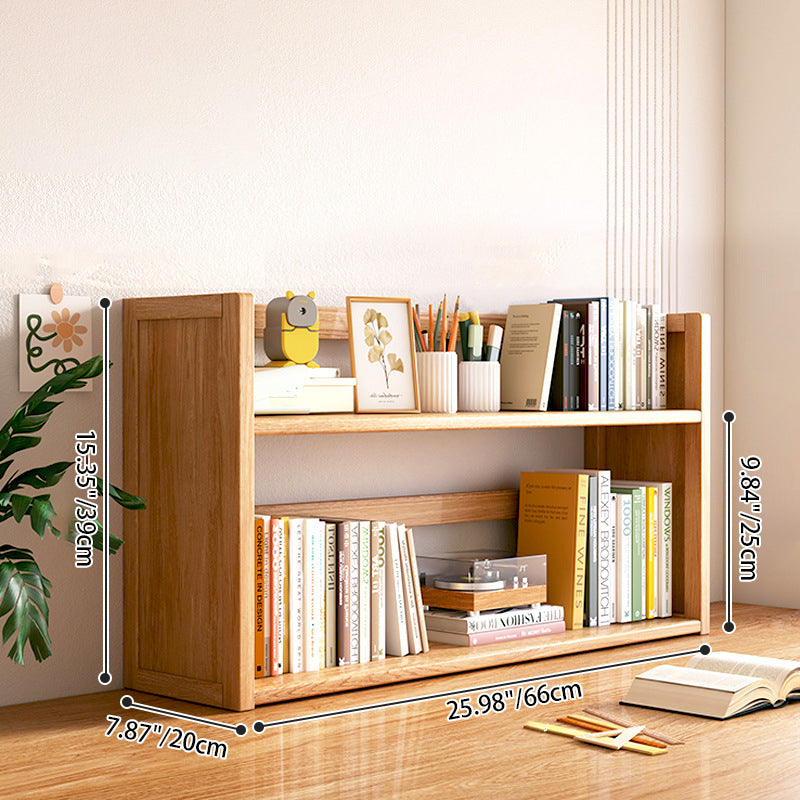 Contemporary Scandinavian Nano Bamboo MDF Storage Bookshelf – Rectangular, 2- or 3-Tier with 1 Drawer for Bedroom & Study