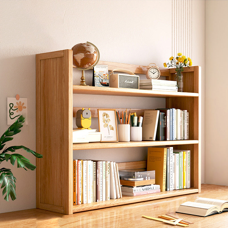 Contemporary Scandinavian Nano Bamboo MDF Storage Bookshelf – Rectangular, 2- or 3-Tier with 1 Drawer for Bedroom & Study