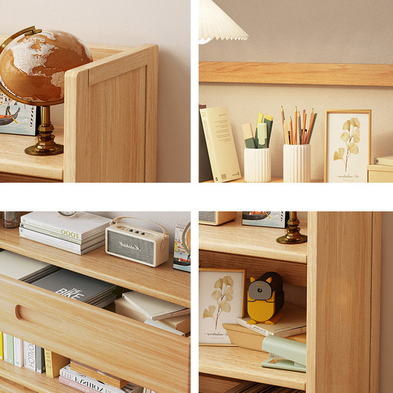 Contemporary Scandinavian Nano Bamboo MDF Storage Bookshelf – Rectangular, 2- or 3-Tier with 1 Drawer for Bedroom & Study