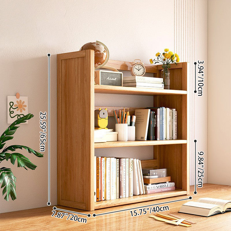 Contemporary Scandinavian Nano Bamboo MDF Storage Bookshelf – Rectangular, 2- or 3-Tier with 1 Drawer for Bedroom & Study
