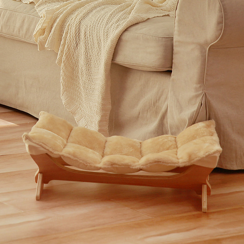 Modern Scandinavian Rectangular Cat Bed with Multi-Layer Solid Wood Panel and Soft Cotton Fabric – Ideal for Bedroom & Living Room