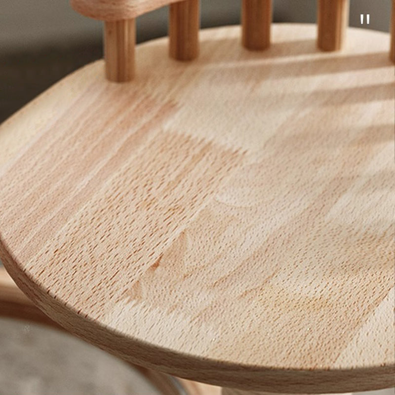 Contemporary Scandinavian Round Rubberwood Cat Tree, 4-Tier Solid Wood with Acrylic-Kraft Paper Rope for Living Room