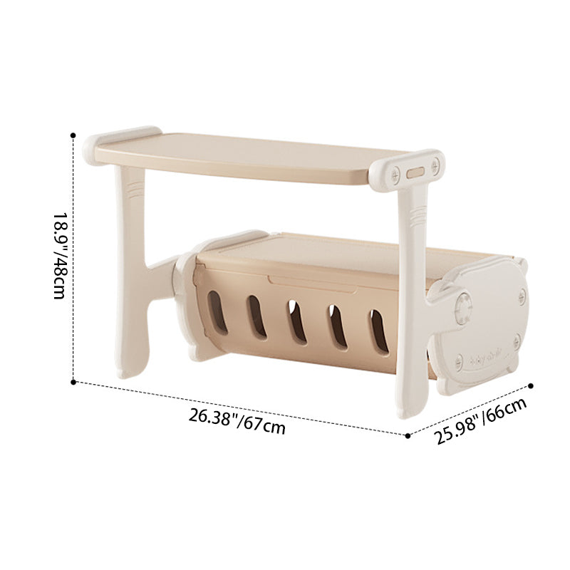 Chic Contemporary Rectangular HDPE Desk & Chair Set with Built-In Storage Cabinet for Living Room