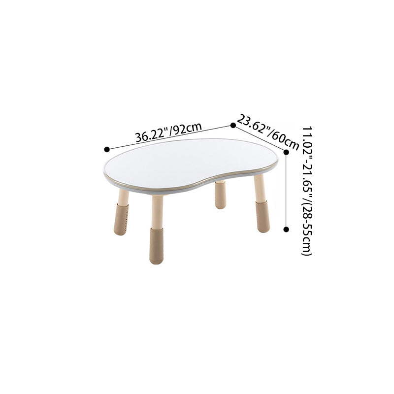 Modern Oval MDF Kids Table with Height-Adjustable PP Frame for Living Room & Bedroom