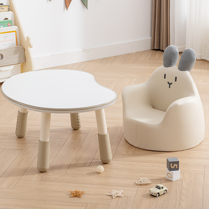 Modern Oval MDF Kids Table with Height-Adjustable PP Frame for Living Room & Bedroom