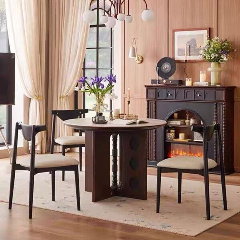 Traditional French-Style Square Solid Pine Mantel, 3-Tier Shelf for Living Room
