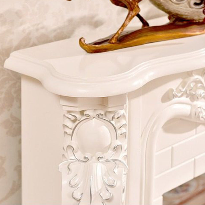 Traditional European-Style Square Rubberwood Mantel — Solid Wood with MDF, Ideal for Living Room