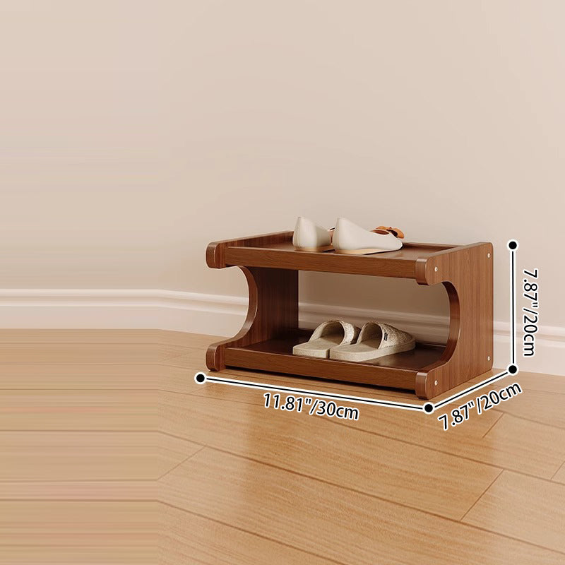 Contemporary Scandinavian Rectangular Nan Bamboo MDF Storage Shelf – 2/3/4/5/6-Tier Shoe Organizer for Entryways & Living Rooms