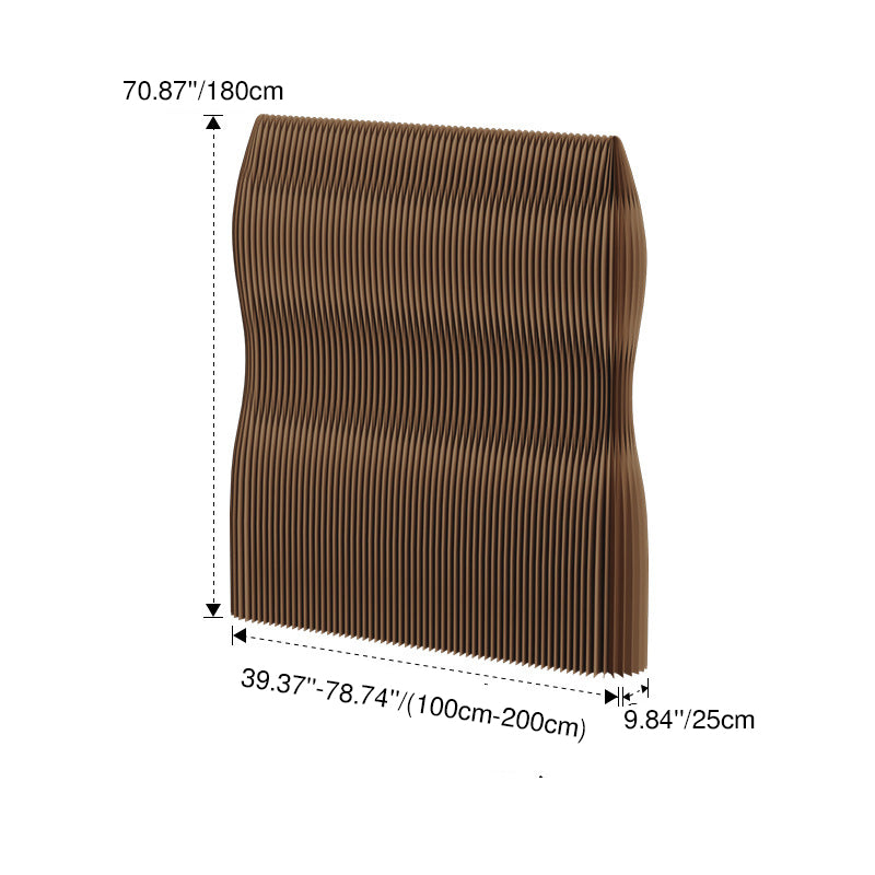 Modern Art Deco Foldable Room Divider - Rectangular Curved Design in Kraft Paper and Acrylic for Living Room