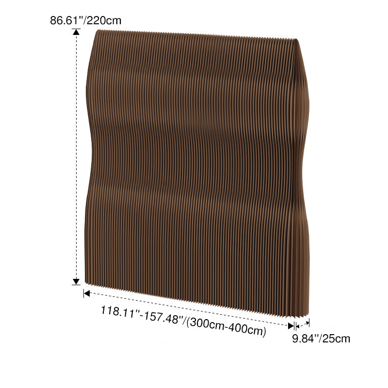 Modern Art Deco Foldable Room Divider - Rectangular Curved Design in Kraft Paper and Acrylic for Living Room
