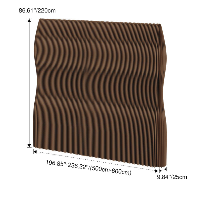 Modern Art Deco Foldable Room Divider - Rectangular Curved Design in Kraft Paper and Acrylic for Living Room