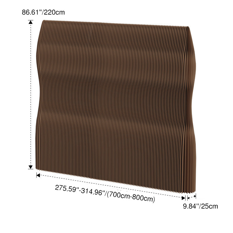 Modern Art Deco Foldable Room Divider - Rectangular Curved Design in Kraft Paper and Acrylic for Living Room