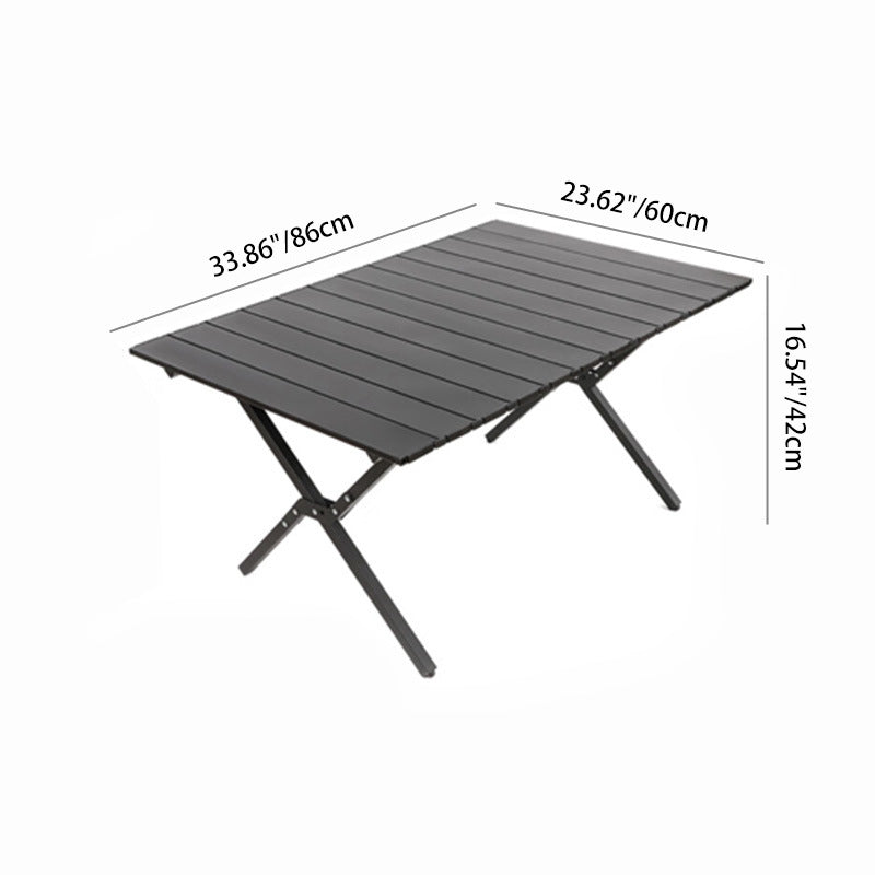 Modern Minimalist Rectangular Carbon Steel Outdoor Folding Table - Durable & Space-Saving