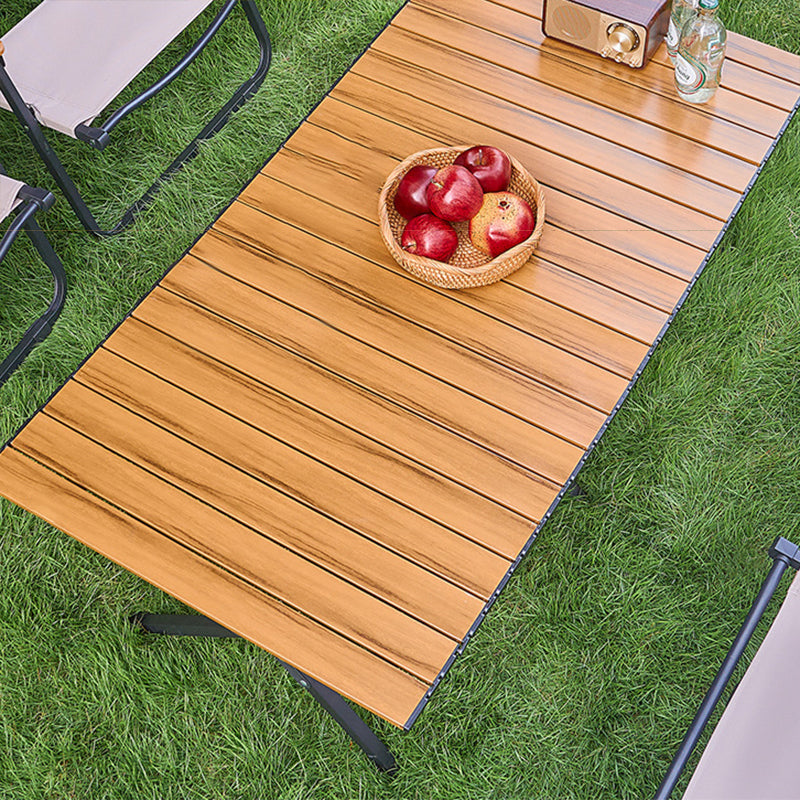 Modern Minimalist Rectangular Carbon Steel Outdoor Folding Table - Durable & Space-Saving