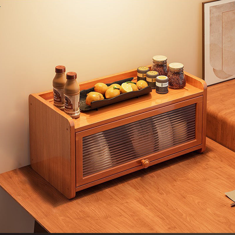 Contemporary Scandinavian Nano Bamboo MDF Acrylic Desktop Storage Shelf – 2/3-Tier Rectangular Organizer for Bedroom