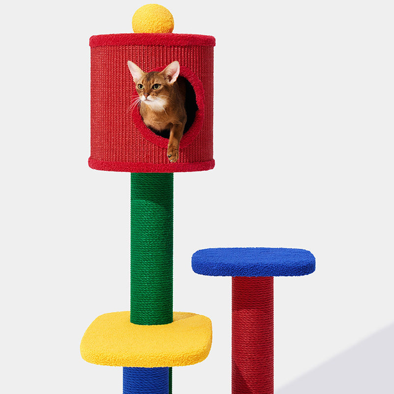 Modern Rectangular Cat Tree – 2/3/4-Tier Multi-Level with Particleboard, Corrugated Paper, Sisal & Jute (EPS Core) for Living Room