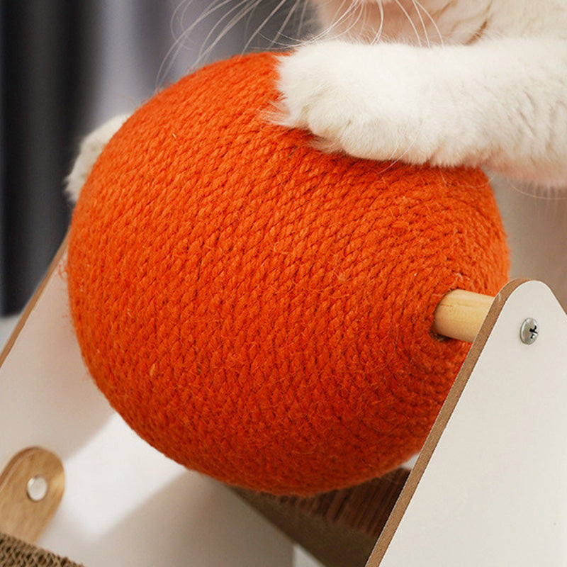 Contemporary Triangular MDF Cat Tree with Corrugated Paper and Sisal – Snow Mountain Design for Bedroom