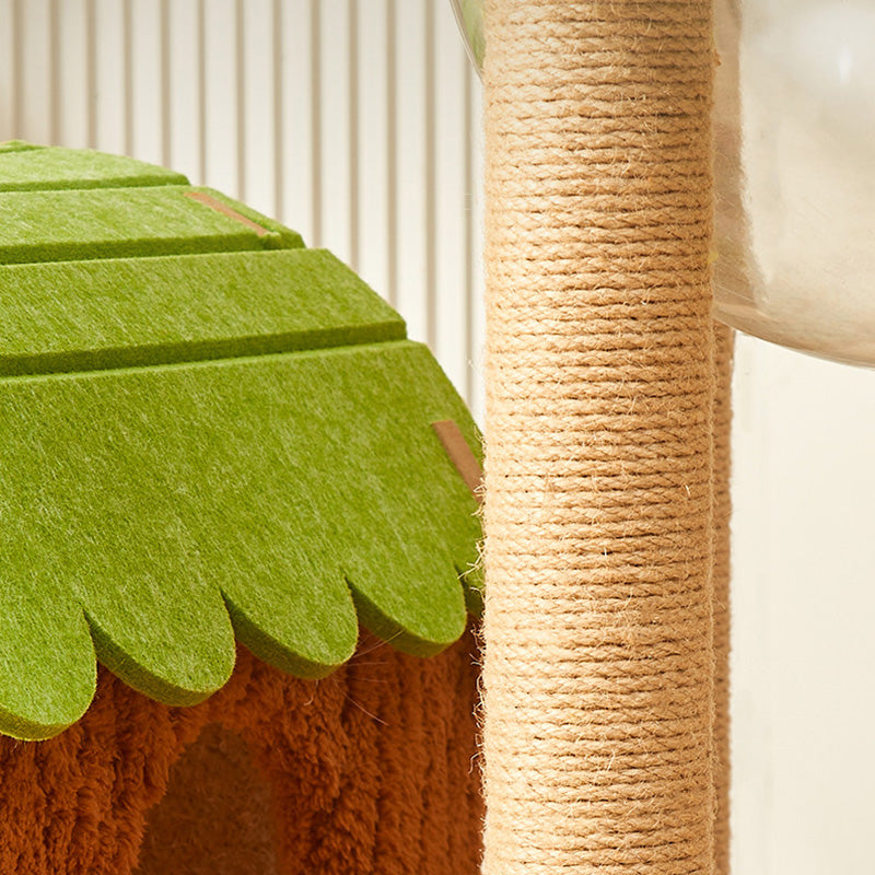 Modern Rectangular MDF Cat Tree with Velvet-Felt Finish and Sisal Scratching Posts — 2/3/4-Tier Tree House for Living Room