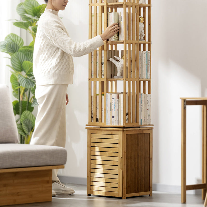 Modern Minimalist Rectangular Bamboo-MDF Bookshelves, 6- or 7-Tier, for Home Office