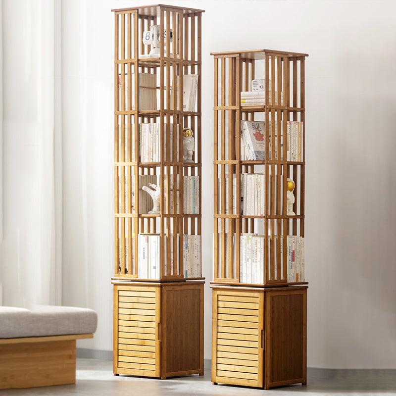 Modern Minimalist Rectangular Bamboo-MDF Bookshelves, 6- or 7-Tier, for Home Office