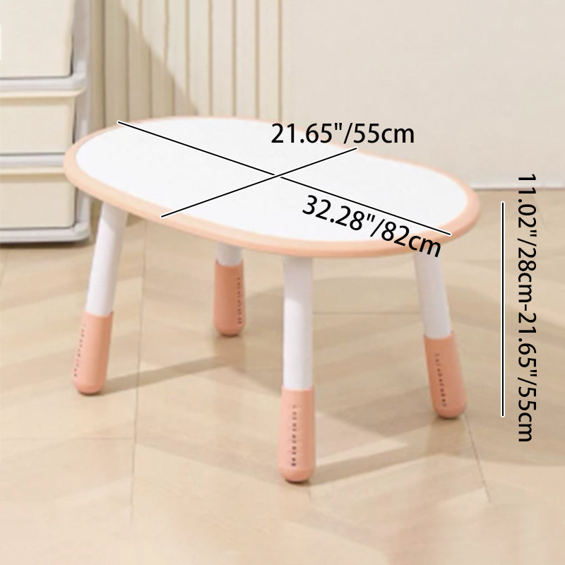 Modern Minimalist Oval Eco-Friendly Kids' Side Table with 4 Legs for Living Room