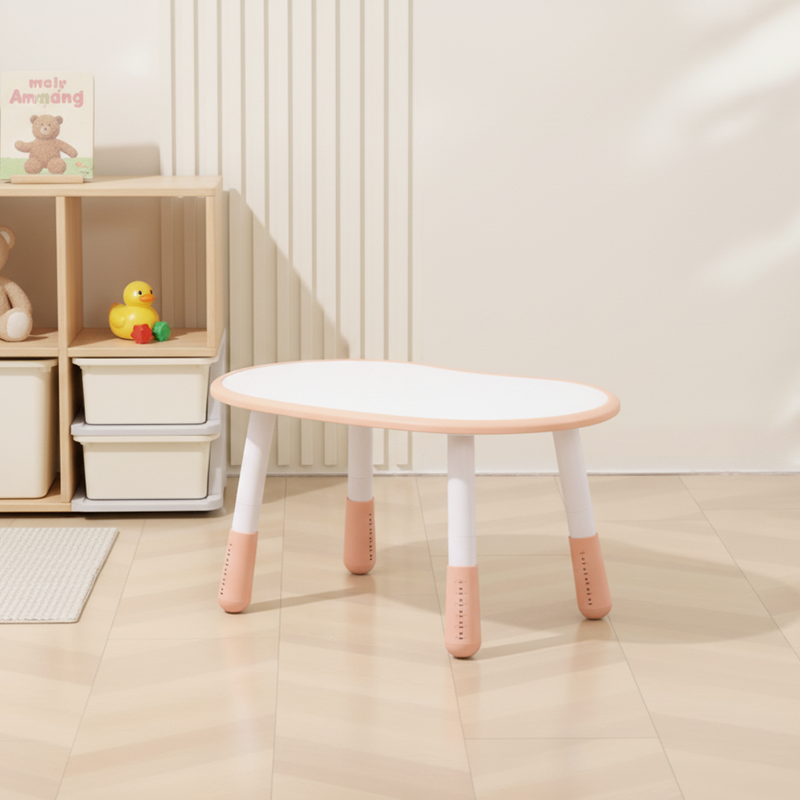 Modern Minimalist Oval Eco-Friendly Kids' Side Table with 4 Legs for Living Room