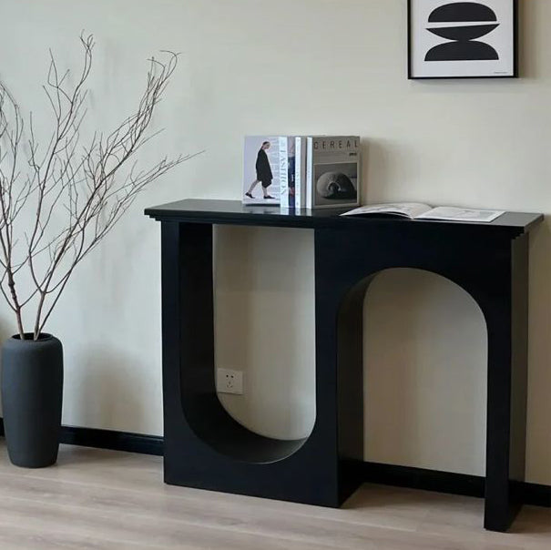 Modern Minimalist Rectangular MDF Console Table — 3-Leg U-Shaped Design, Durable for Entryways