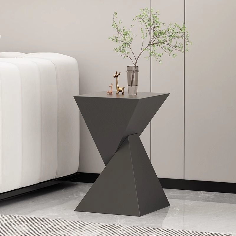 Sleek Modern Minimalist Triangular Carbon Steel Side Table for Living Room