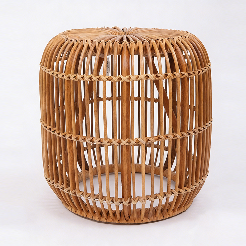 Modern Minimalist Bamboo Rattan Outdoor Side Table – Lightweight, Durable, Eco-Friendly & Breathable for Patio & Garden