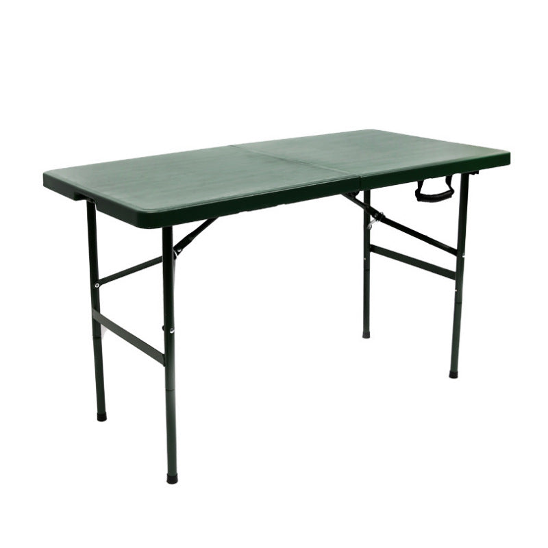 Modern Minimalist Rectangular Foldable Dining Table - 4-Leg Steel & Plastic, Garden-Ready