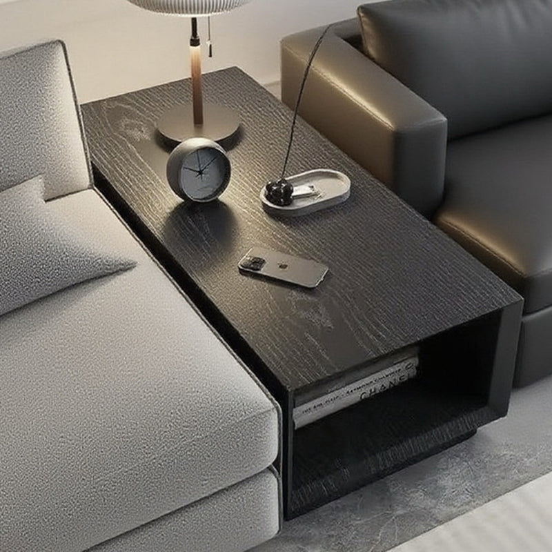 Modern Minimalist Rectangular Coffee Table – MDF Construction with Layered Storage, Stable Support, Versatile for Living Room & Beyond, Scratch-Resistant Finish