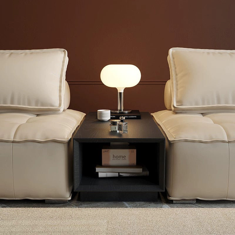 Modern Minimalist Rectangular Coffee Table – MDF Construction with Layered Storage, Stable Support, Versatile for Living Room & Beyond, Scratch-Resistant Finish