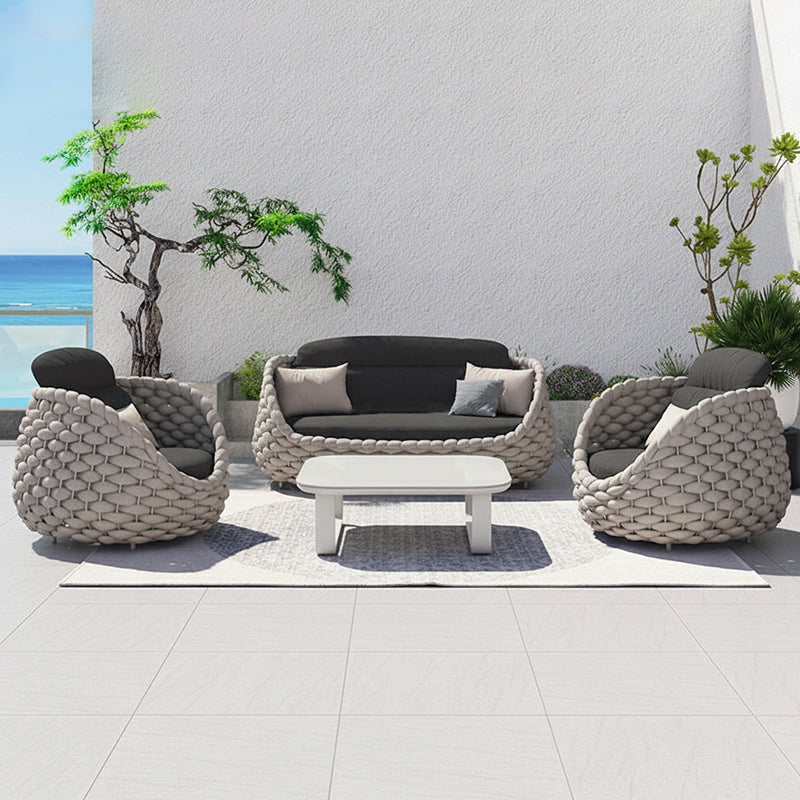 Sleek White Square Outdoor Coffee Table with 1-Tier Design for Stylish Gardens & Patios