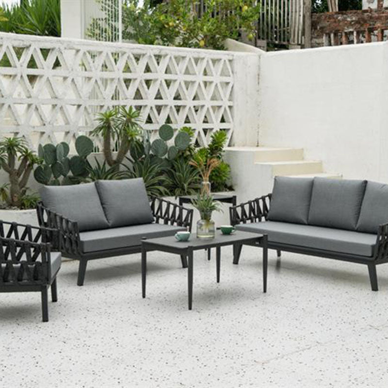 Industrial-Style Outdoor Coffee Table – Sturdy 4-Leg Construction for Balcony & Garden Stability