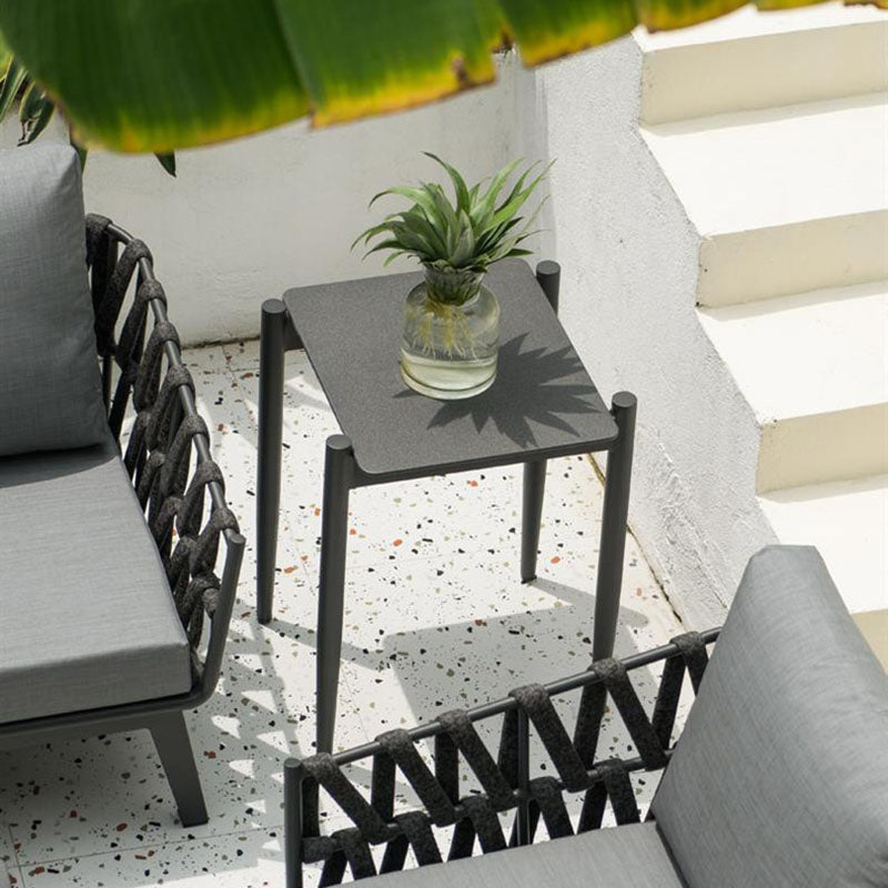 Industrial-Style Outdoor Coffee Table – Sturdy 4-Leg Construction for Balcony & Garden Stability