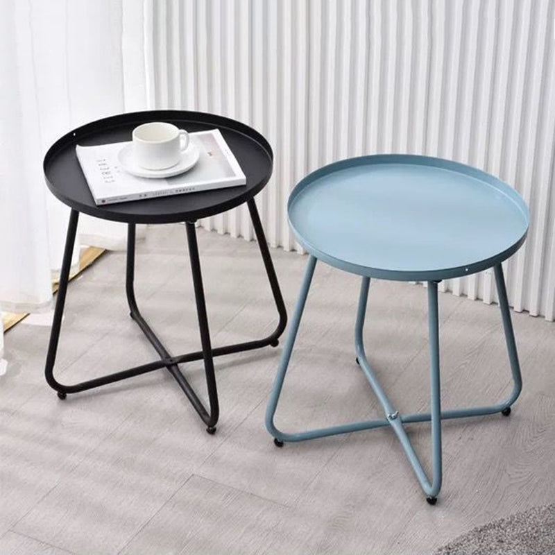 Simplicity Carbon Steel Outdoor End Table – Stable Two-Leg Design with Weather-Resistant Build for the Garden