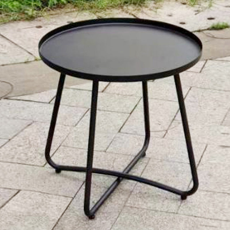Simplicity Carbon Steel Outdoor End Table – Stable Two-Leg Design with Weather-Resistant Build for the Garden