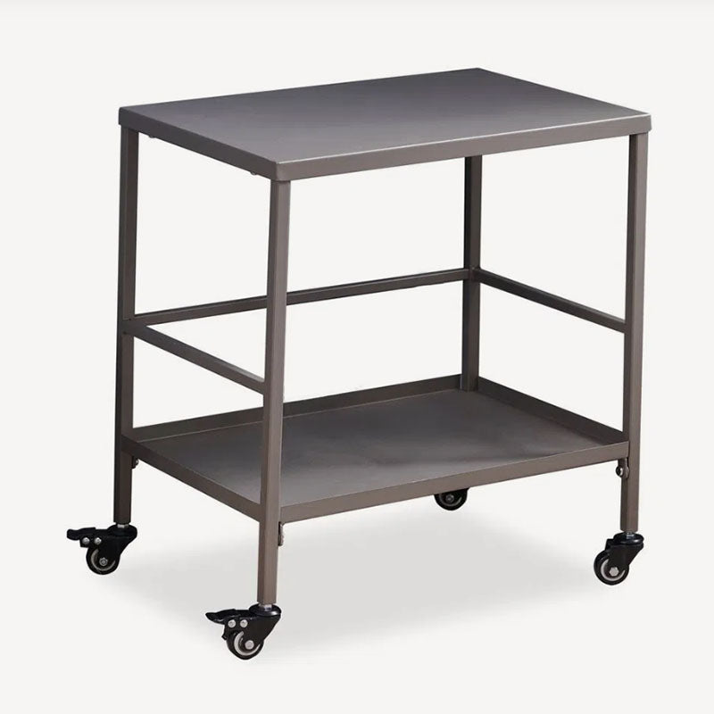 All-Purpose Outdoor Cart End Table with 2-Tier Movable Storage for Gardens & Outdoor Patios