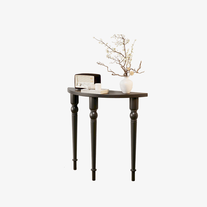 Elegant Traditional French Wood Roman Column Half-Round Console Table with Symmetrical Design — Perfect Entryway Accent