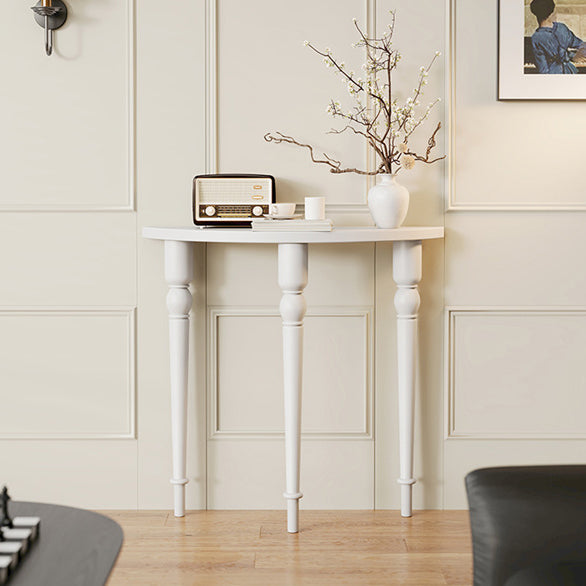 Elegant Traditional French Wood Roman Column Half-Round Console Table with Symmetrical Design — Perfect Entryway Accent