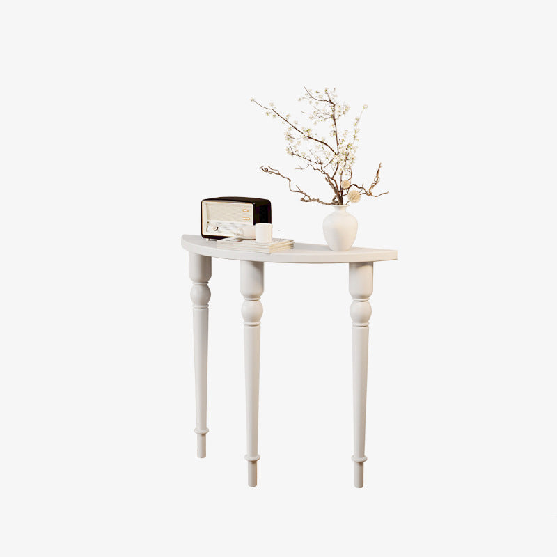 Elegant Traditional French Wood Roman Column Half-Round Console Table with Symmetrical Design — Perfect Entryway Accent