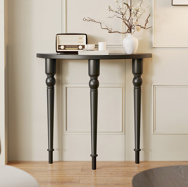 Elegant Traditional French Wood Roman Column Half-Round Console Table with Symmetrical Design — Perfect Entryway Accent