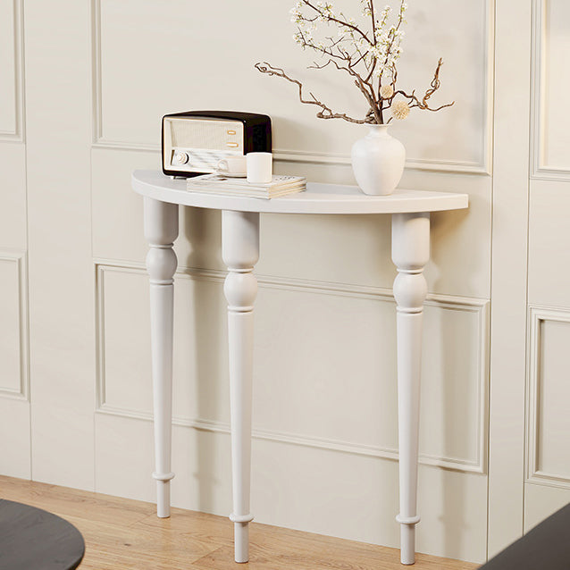Elegant Traditional French Wood Roman Column Half-Round Console Table with Symmetrical Design — Perfect Entryway Accent